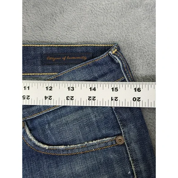 Citizens of Humanity Jeans Womens 29 Blue Kelly #063 Low Waist Cropped Stretch - Picture 3 of 11